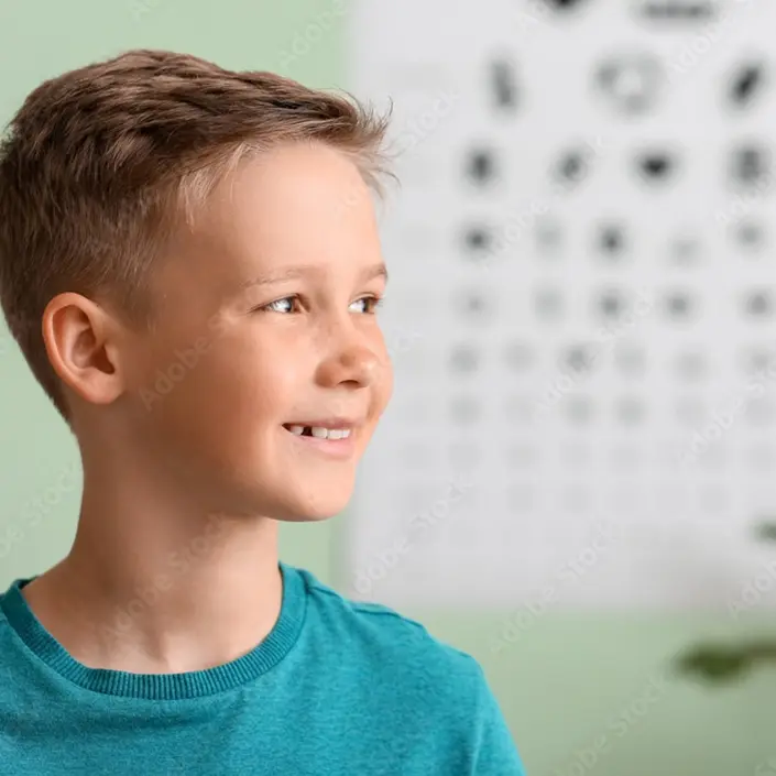 Junge bei der Myopiekontrolle